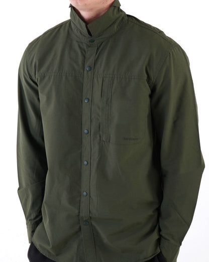 Barbour Walking Overshirt Olivgrün