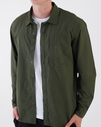 Barbour Walking Overshirt Olivgrün