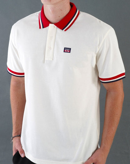 Gant Retro Flag Piqué-Poloshirt Creme