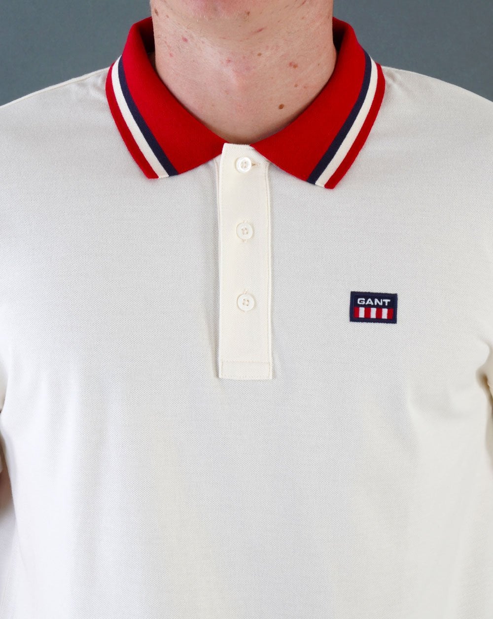 Gant Retro Flag Piqué-Poloshirt Creme