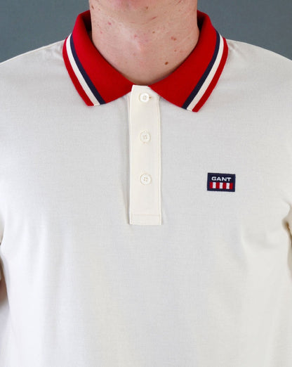 Gant Retro Flag Piqué-Poloshirt Creme