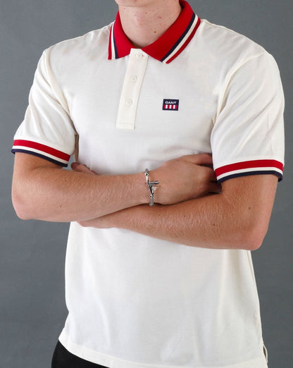 Gant Retro Flag Piqué-Poloshirt Creme