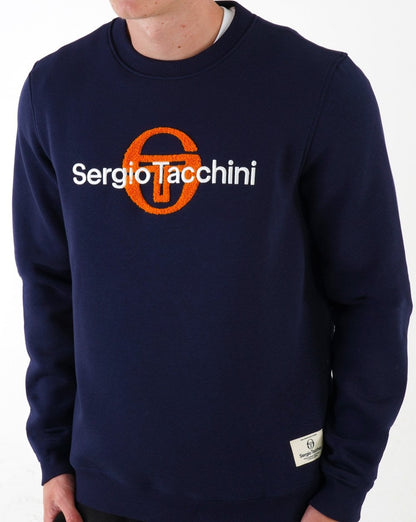 Sergio Tacchini Mino Crew Pullover Marineblau/Orange