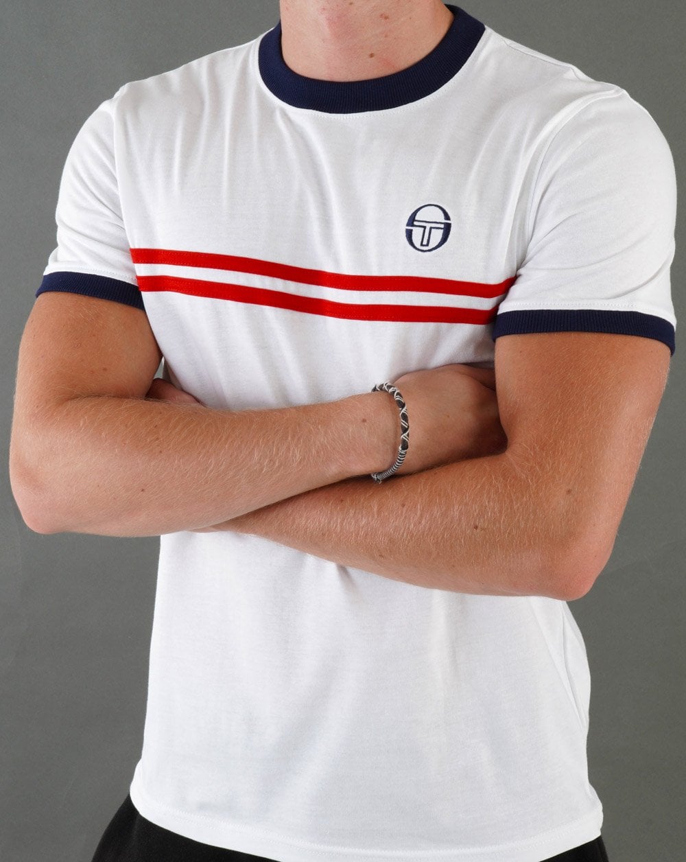 Sergio Tacchini Supermac T-Shirt Weiß Marine Rot