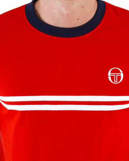 Sergio Tacchini Supermac T-Shirt Dunkelrot/Weiß