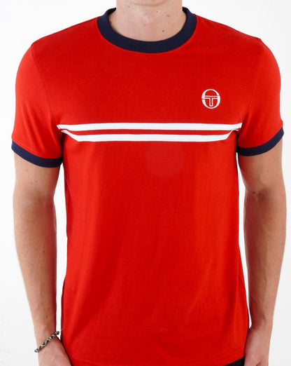 Sergio Tacchini Supermac T-Shirt Dunkelrot/Weiß