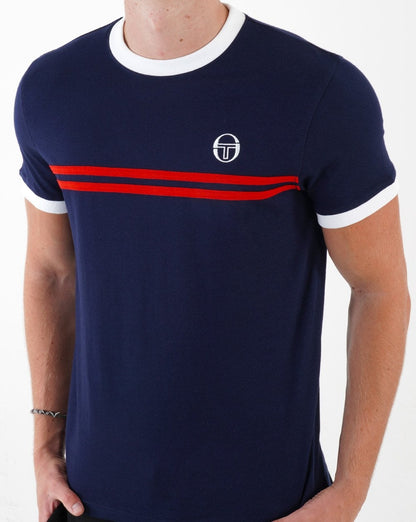 Sergio Tacchini Supermac T-Shirt Marineblau/Rot