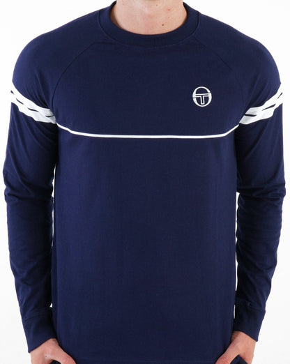 Sergio Tacchini Star Langarm-T-Shirt, Marineblau