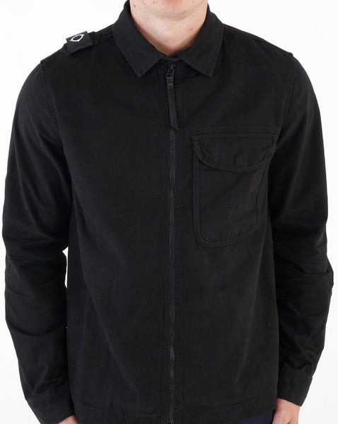 Ma.strum Zip Front Overshirt Jet Black