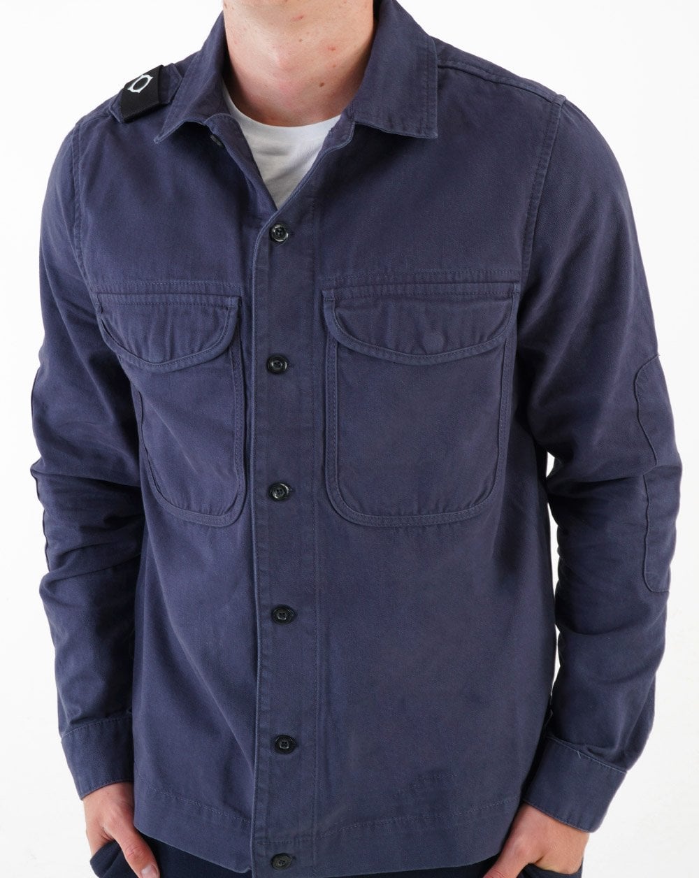 Ma.strum Overshirt mit zwei Taschen, Marineblau