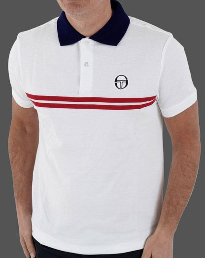 Sergio Tacchini Supermac Poloshirt Weiß/Rot/Marineblau