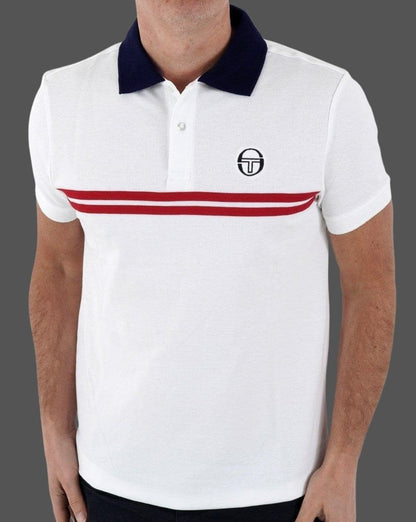Sergio Tacchini Supermac Poloshirt Weiß/Rot/Marineblau