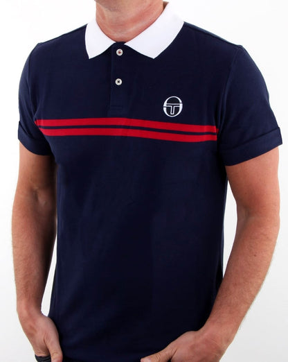 Sergio Tacchini Supermac Poloshirt Marineblau/Rot