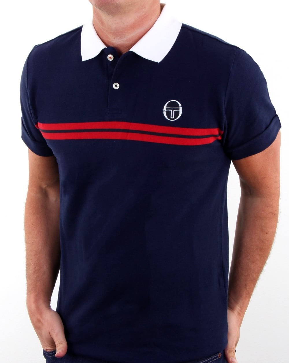 Sergio Tacchini Supermac Poloshirt Marineblau/Rot