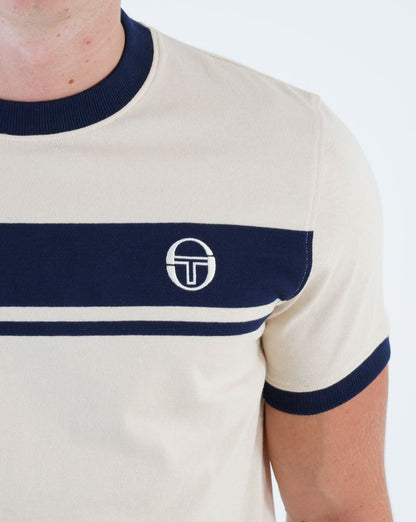 Sergio Tacchini Masters T-Shirt Buttercreme/Marineblau
