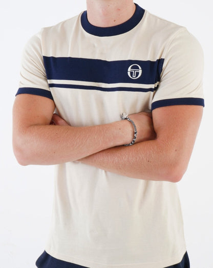 Sergio Tacchini Masters T-Shirt Buttercreme/Marineblau