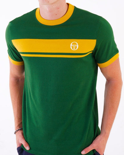 Sergio Tacchini Masters T-Shirt Dunkelgrün/Gold