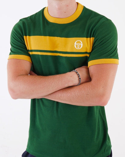 Sergio Tacchini Masters T-Shirt Dunkelgrün/Gold