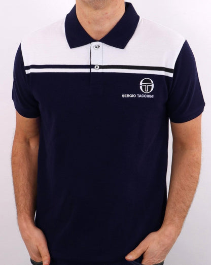 Sergio Tacchini New Young Line Poloshirt Marineblau/Weiß