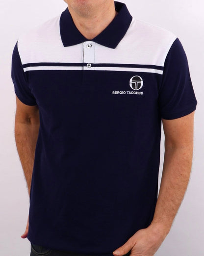Sergio Tacchini New Young Line Poloshirt Marineblau/Weiß