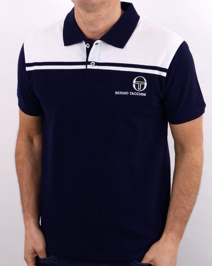 Sergio Tacchini New Young Line Poloshirt Marineblau/Weiß