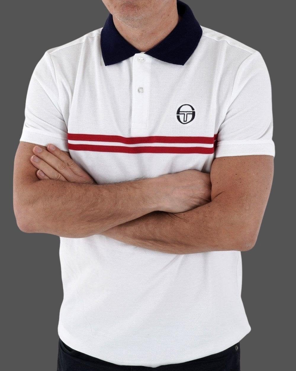 Sergio Tacchini Supermac Poloshirt Weiß/Dunkelrot