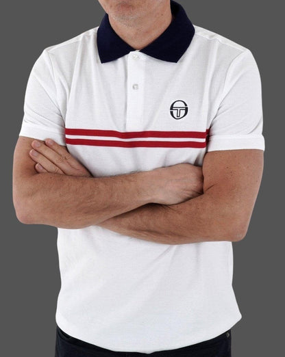 Sergio Tacchini Supermac Poloshirt Weiß/Dunkelrot