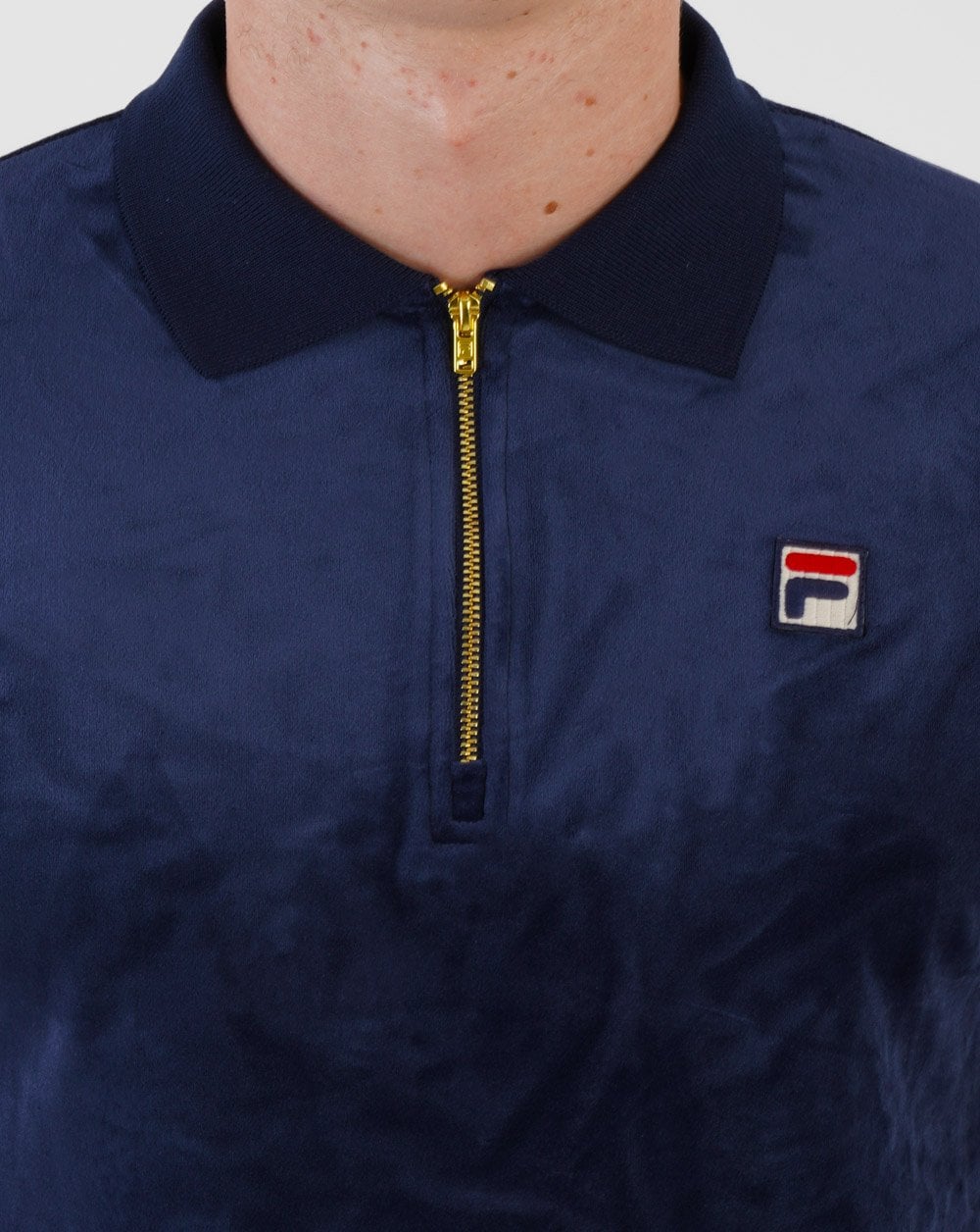 Fila Vintage Devon Velour Polo Navy