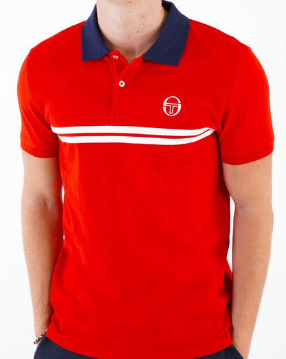 Sergio Tacchini Supermac Poloshirt Dunkelrot/Weiß
