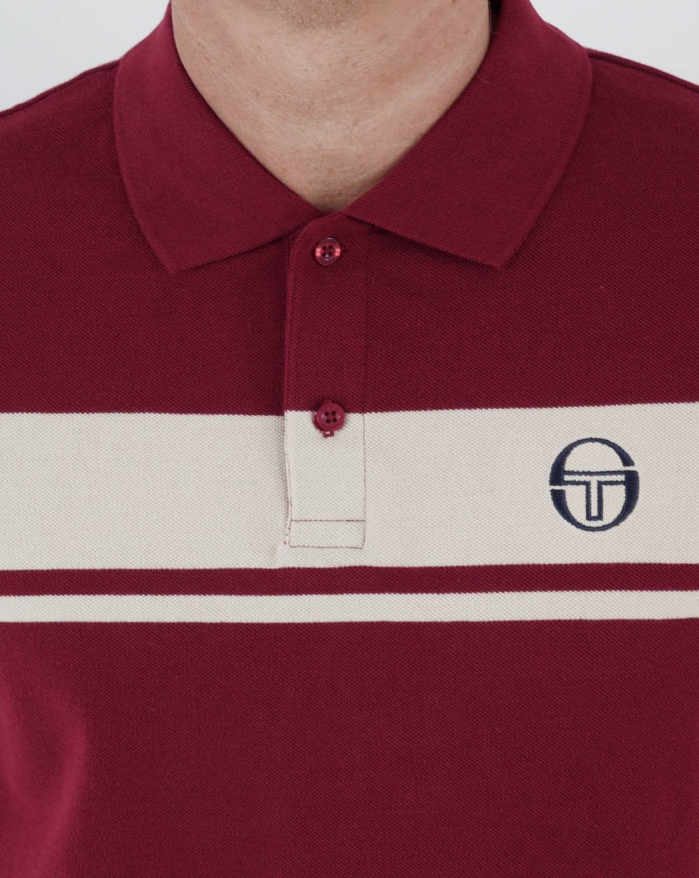Sergio Tacchini Young Line Polo Shirt Burgundy / Off White