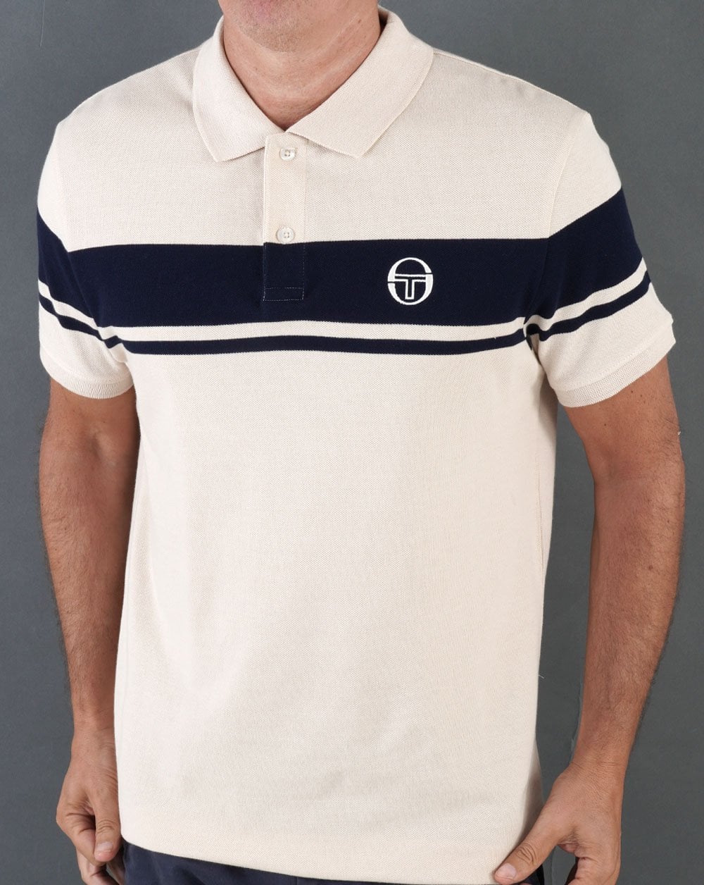Sergio Tacchini Young Line Polo Shirt Buttercream/Navy