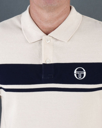 Sergio Tacchini Young Line Poloshirt Buttercreme/Marineblau