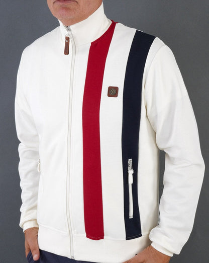 Trojan Cut &amp; Sew – Gestreiftes Trainingsoberteil in Ecru