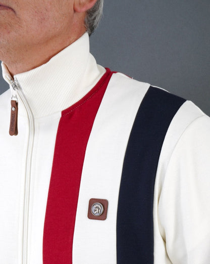 Trojan Cut &amp; Sew – Gestreiftes Trainingsoberteil in Ecru