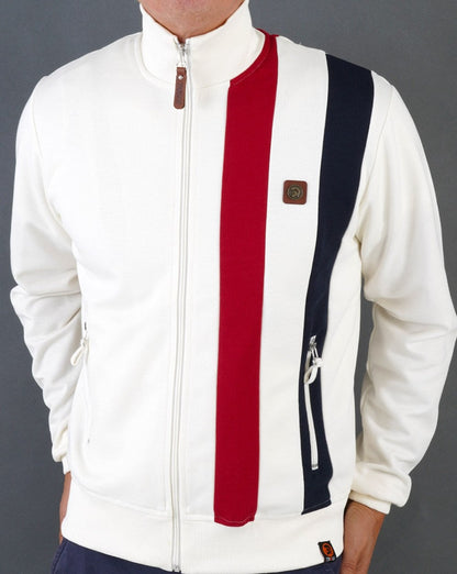 Trojan Cut &amp; Sew – Gestreiftes Trainingsoberteil in Ecru