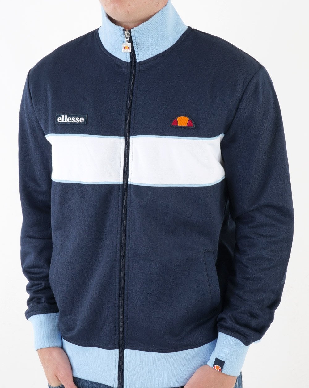 Ellesse – Trainingsjacke mit Brustpanel, Marineblau/Himmelblau