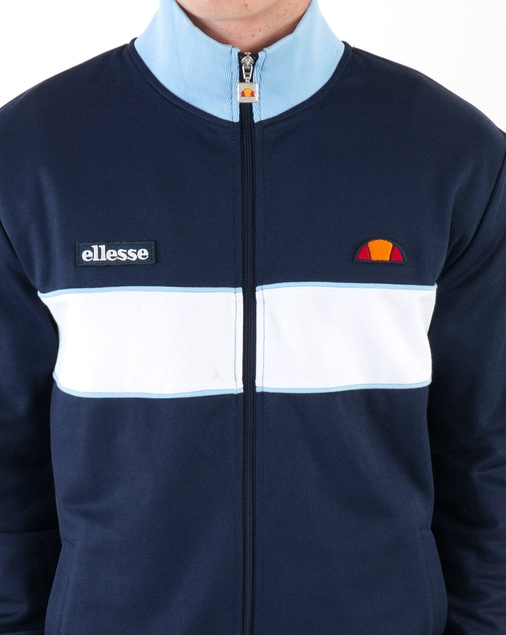 Ellesse Chest Panel Track Top Navy/ Sky