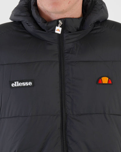 Ellesse – Lange Pufferjacke in Schwarz