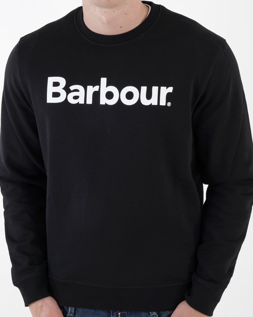 Barbour Logo Rundhals-Sweatshirt Schwarz