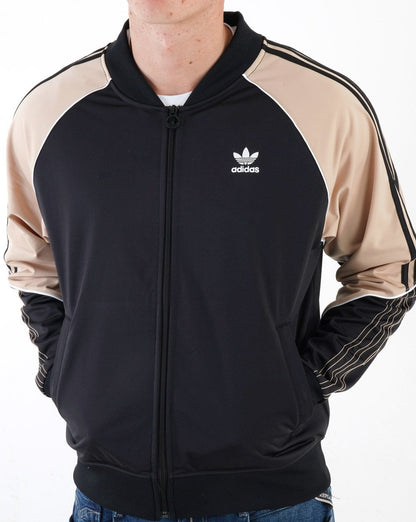 Adidas Originals Tricot Superstar Trainingsjacke Schwarz/Beige