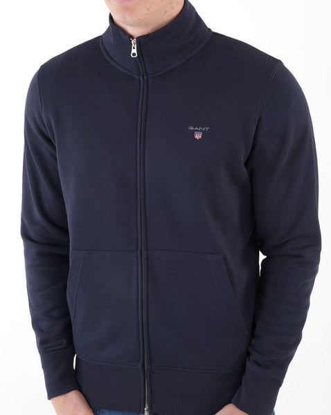 Gant Full Zip Sweat Navy Blue