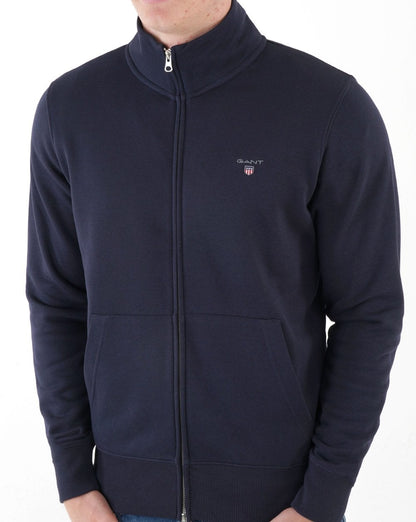 Gant Sweatshirt mit durchgehendem Reißverschluss, Marineblau