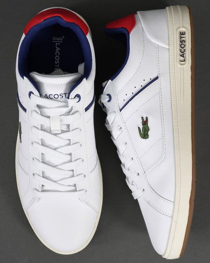Lacoste Europa Pro Ledersneaker Weiß/Rot