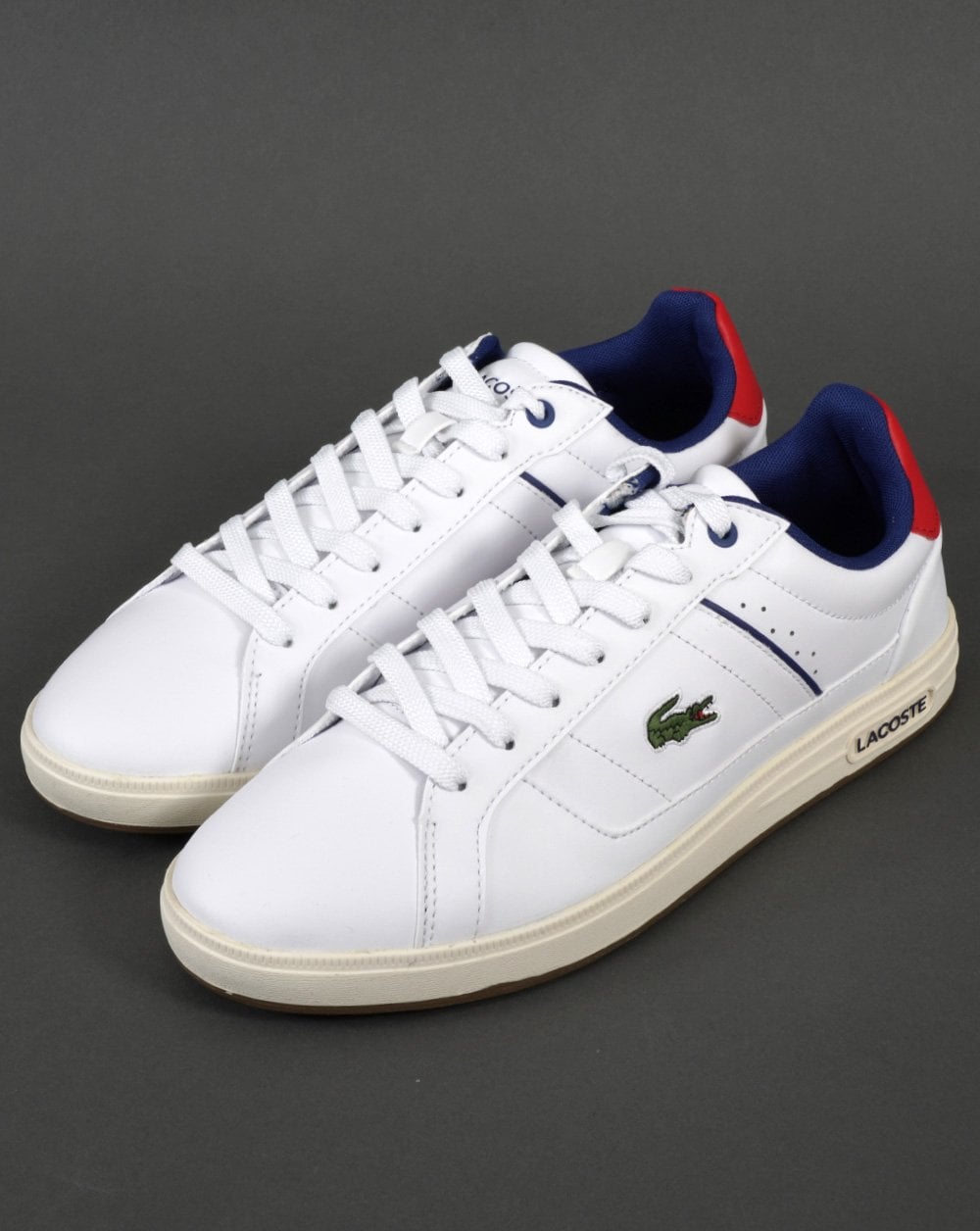 Lacoste Europa Pro Ledersneaker Weiß/Rot
