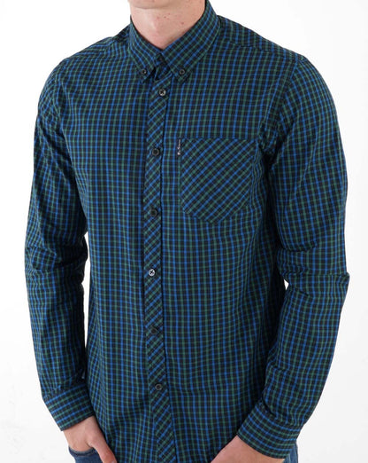 Ben Sherman – House Check-Hemd in dunklem Smaragdgrün