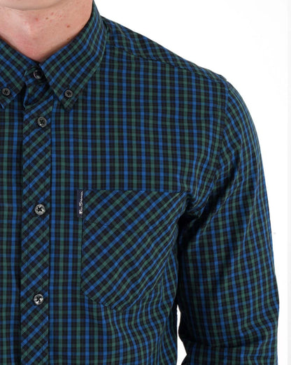 Ben Sherman – House Check-Hemd in dunklem Smaragdgrün
