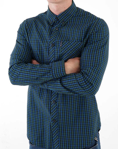 Ben Sherman – House Check-Hemd in dunklem Smaragdgrün