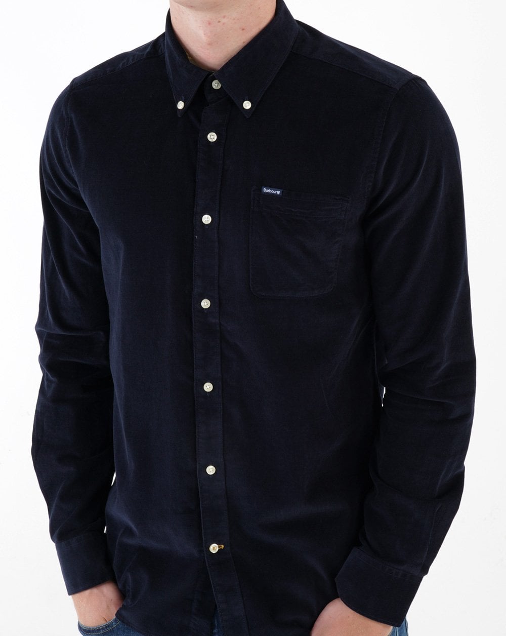 Barbour Ramsey Tailored Cord Shirt Navy