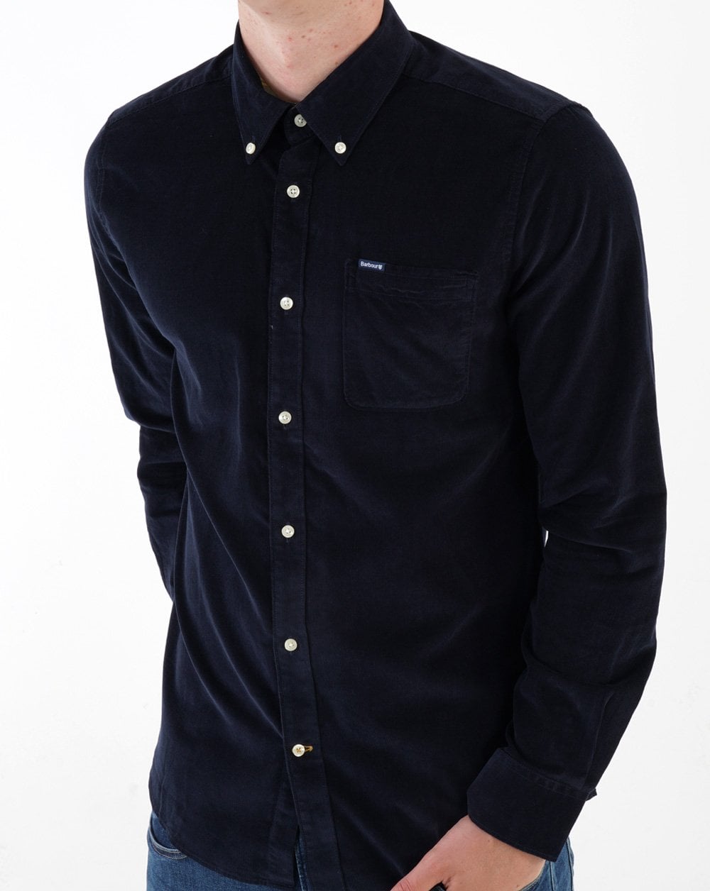 Barbour Ramsey Tailored Cord Shirt Navy