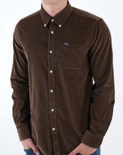 Barbour Ramsey Tailored Cordhemd Braun
